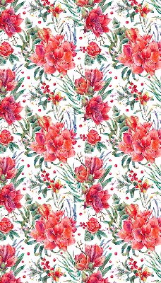 Modern roller blind con estampado de flores rojas