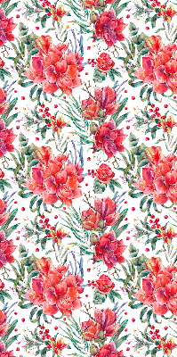 Modern roller blind con estampado de flores rojas