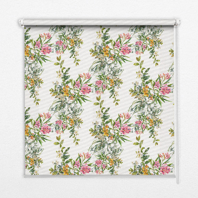 Estor enrollable para ventana con estampado de flores