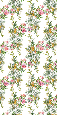 Estor enrollable para ventana con estampado de flores