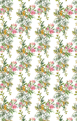 Estor enrollable para ventana con estampado de flores