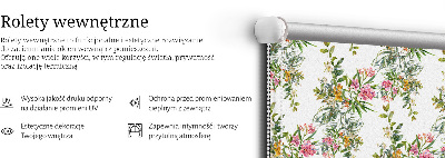 Estor enrollable para ventana con estampado de flores