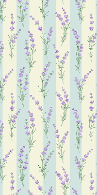 Estor enrollable con estampado de flores moradas