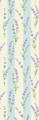 Estor enrollable con estampado de flores moradas