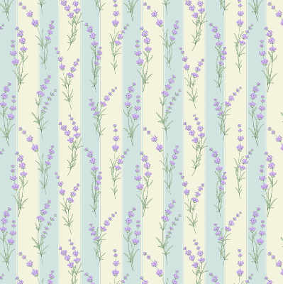 Estor enrollable con estampado de flores moradas