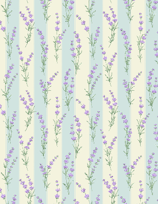 Estor enrollable con estampado de flores moradas