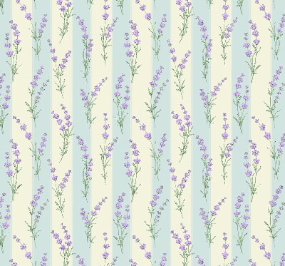 Estor enrollable con estampado de flores moradas
