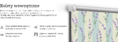 Estor enrollable con estampado de flores moradas