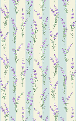 Estor enrollable con estampado de flores moradas