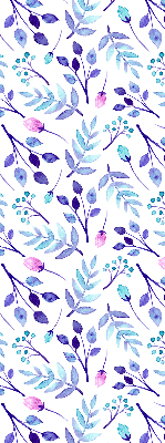 Modern roller blind con estampado de flores azules