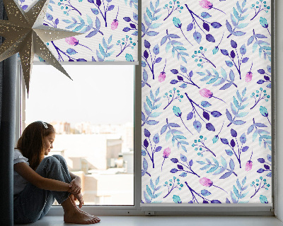 Modern roller blind con estampado de flores azules