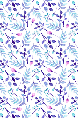 Modern roller blind con estampado de flores azules