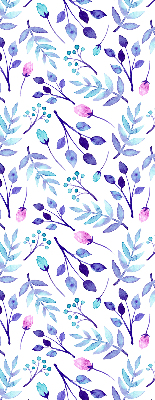 Modern roller blind con estampado de flores azules