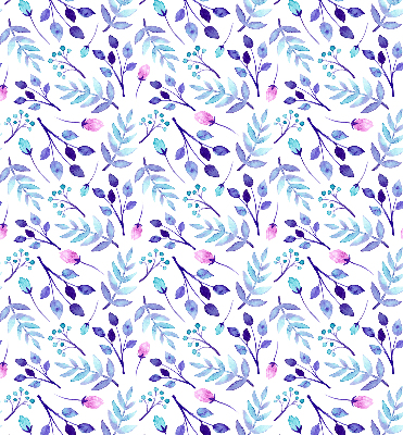 Modern roller blind con estampado de flores azules