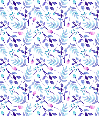 Modern roller blind con estampado de flores azules
