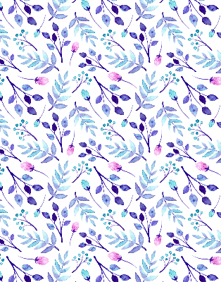 Modern roller blind con estampado de flores azules
