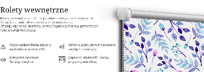 Modern roller blind con estampado de flores azules