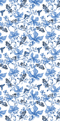 Estor enrollable para ventana con estampado de mariposas azules
