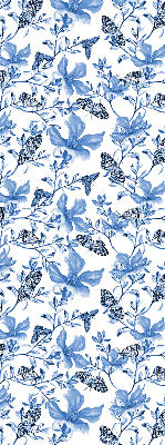 Estor enrollable para ventana con estampado de mariposas azules