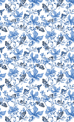 Estor enrollable para ventana con estampado de mariposas azules