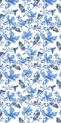 Estor enrollable para ventana con estampado de mariposas azules