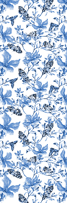 Estor enrollable para ventana con estampado de mariposas azules