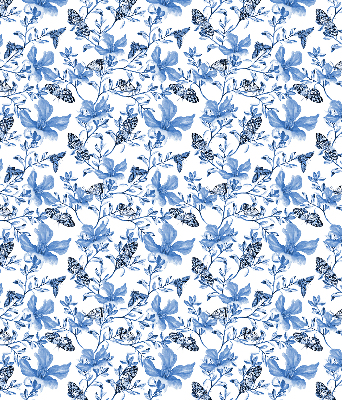 Estor enrollable para ventana con estampado de mariposas azules