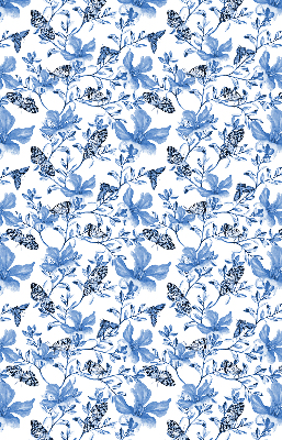 Estor enrollable para ventana con estampado de mariposas azules