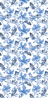 Estor enrollable para ventana con estampado de mariposas azules