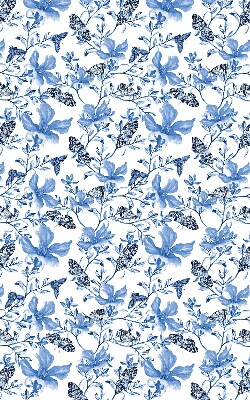 Estor enrollable para ventana con estampado de mariposas azules
