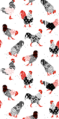 Modern roller blind con diseño de gallos