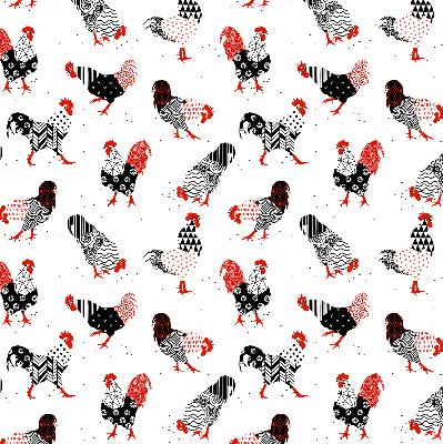 Modern roller blind con diseño de gallos