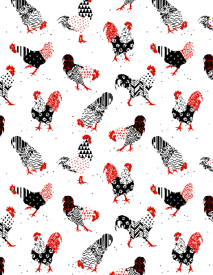Modern roller blind con diseño de gallos