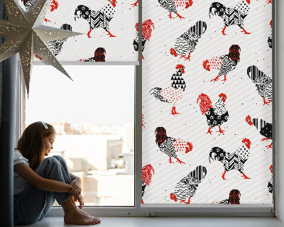 Modern roller blind con diseño de gallos