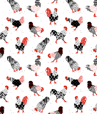 Modern roller blind con diseño de gallos