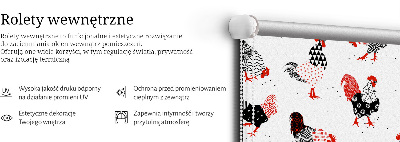 Modern roller blind con diseño de gallos