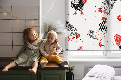 Modern roller blind con diseño de gallos