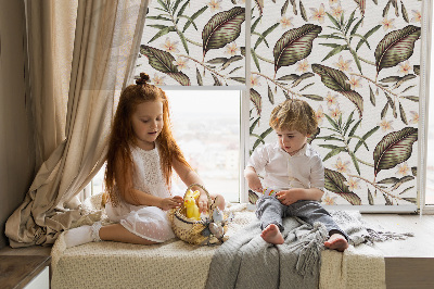 Modern roller blind con estampado de flores con tallos