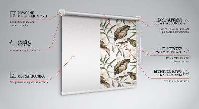 Modern roller blind con estampado de flores con tallos