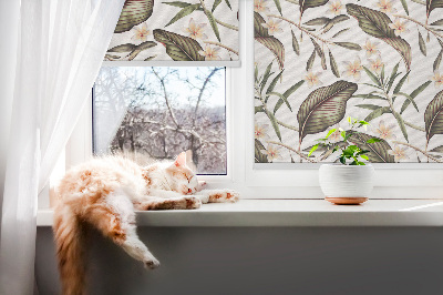 Modern roller blind con estampado de flores con tallos