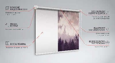 Estor enrollable para ventana con diseño de montañas pintadas