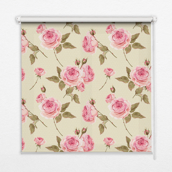 Estor enrollable con estampado de rosas