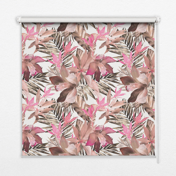 Modern roller blind con estampado de flores rosas
