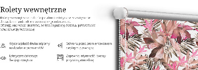 Modern roller blind con estampado de flores rosas