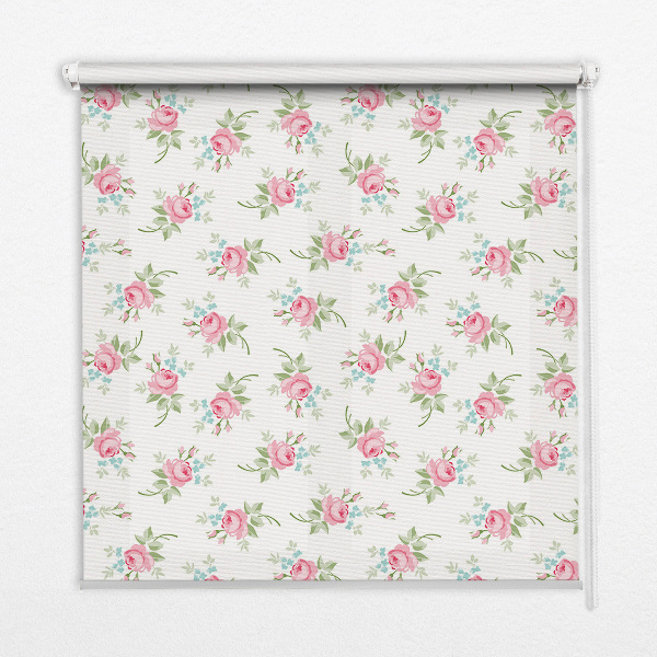 Estor enrollable para ventana con estampado de rosas