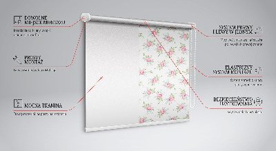 Estor enrollable para ventana con estampado de rosas