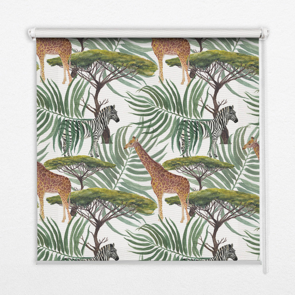 Modern roller blind con diseño de animales y árboles