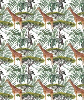 Modern roller blind con diseño de animales y árboles