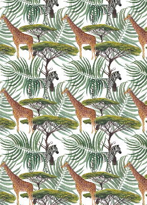 Modern roller blind con diseño de animales y árboles