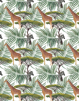 Modern roller blind con diseño de animales y árboles